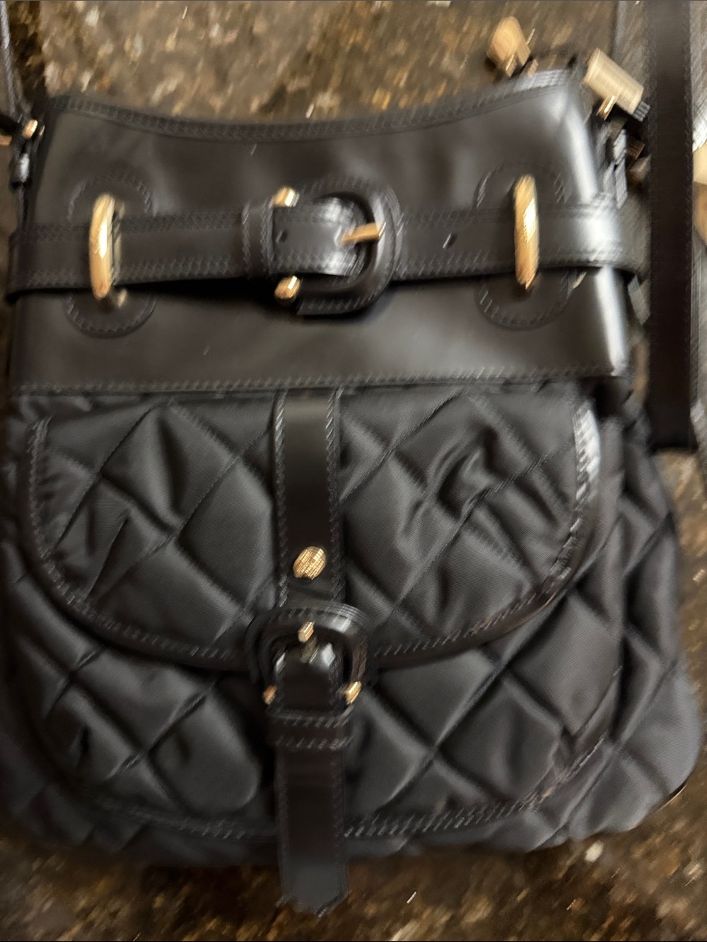 Burberry Black Quilted Shoulder /cross body Bag with Gold-Tone Hardware - Picture 9 of 9